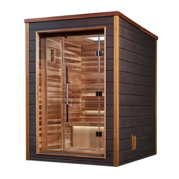 Golden Designs Narvik 2 Person Outdoor-Indoor Traditional Sauna - Canadian Red Cedar Interior - GDI-8202-01