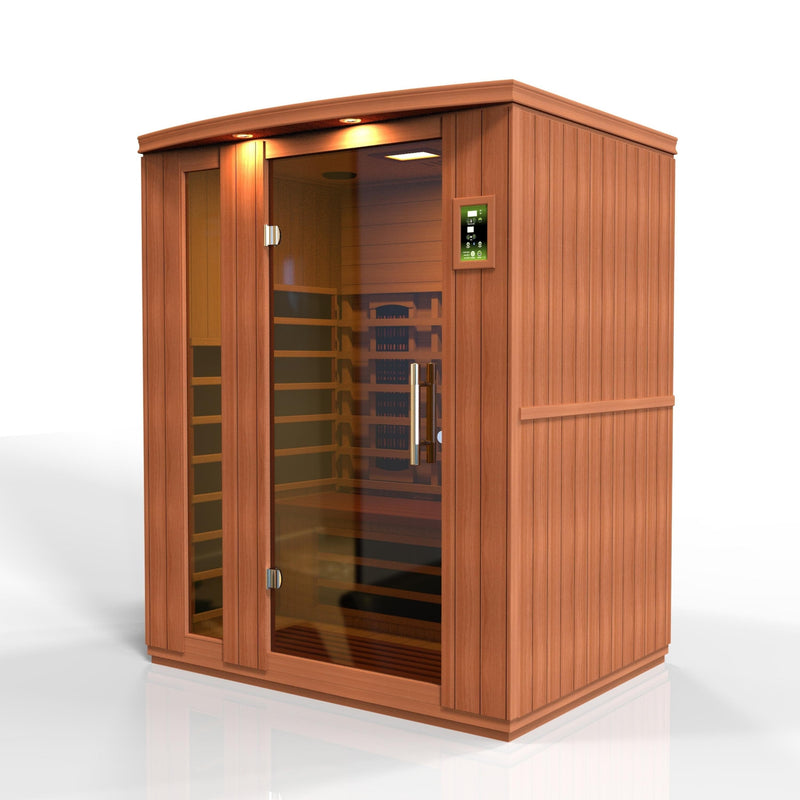 Dynamic Lugano 3-Person Full Spectrum Near Zero EMF (Under 2MG) Infrared Sauna