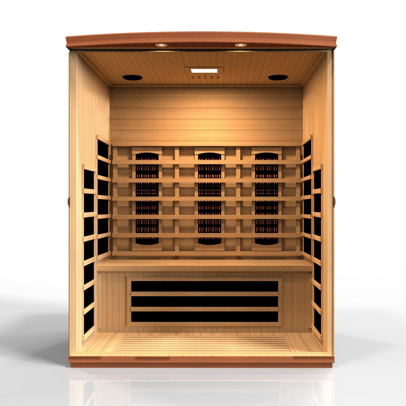 Dynamic Lugano 3-Person Full Spectrum Near Zero EMF (Under 2MG) Infrared Sauna