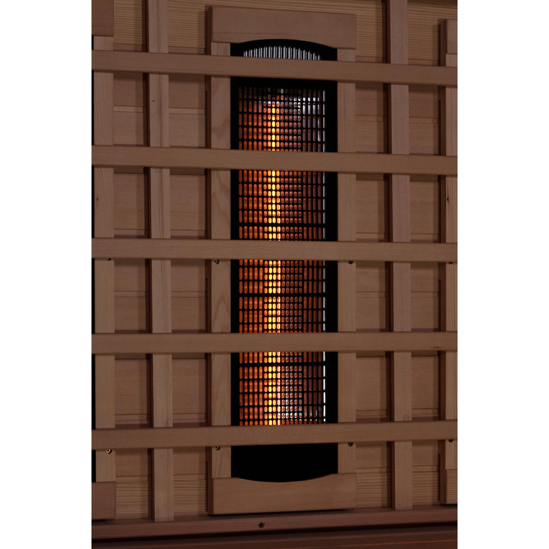 Golden Designs 3-Person Corner Full Spectrum PureTech™ Near Zero EMF Infrared Sauna with Himalayan Salt Bar - GDI-8035-02