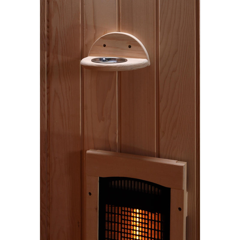 Golden Designs 3-Person Corner Full Spectrum PureTech™ Near Zero EMF Infrared Sauna with Himalayan Salt Bar - GDI-8035-02