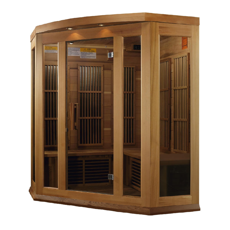 Maxxus 3-Person Corner Low EMF (Under 8MG) FAR Infrared Sauna (Canadian Red Cedar) - MX-K356-01 CED