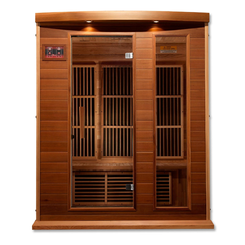 Maxxus 3-Person Low EMF (Under 8MG) FAR Infrared Sauna (Canadian Red Cedar) - MX-K306-01 CED