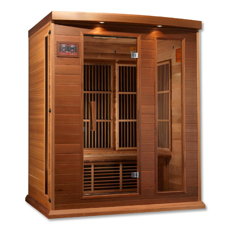 Maxxus 3-Person Low EMF (Under 8MG) FAR Infrared Sauna (Canadian Red Cedar) - MX-K306-01 CED