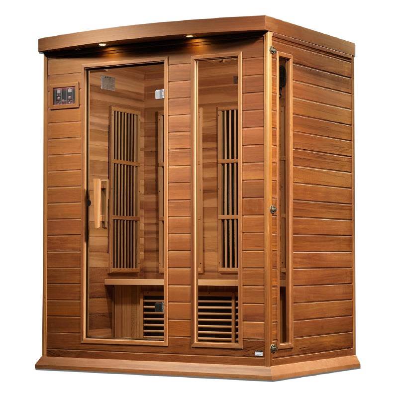 Maxxus 3-Person Near Zero EMF (Under 2MG) FAR Infrared Sauna (Canadian Red Cedar) - MX-K306-01-ZF CED