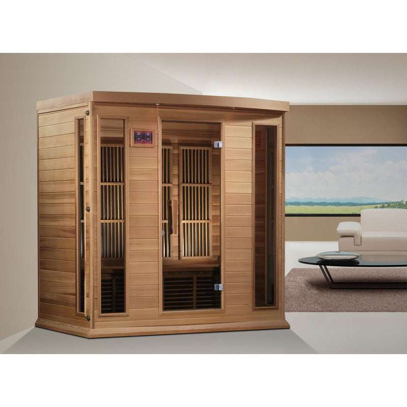 Maxxus 4-Person Low EMF (Under 8MG) FAR Infrared Sauna (Canadian Red Cedar) - MX-K406-01 CED