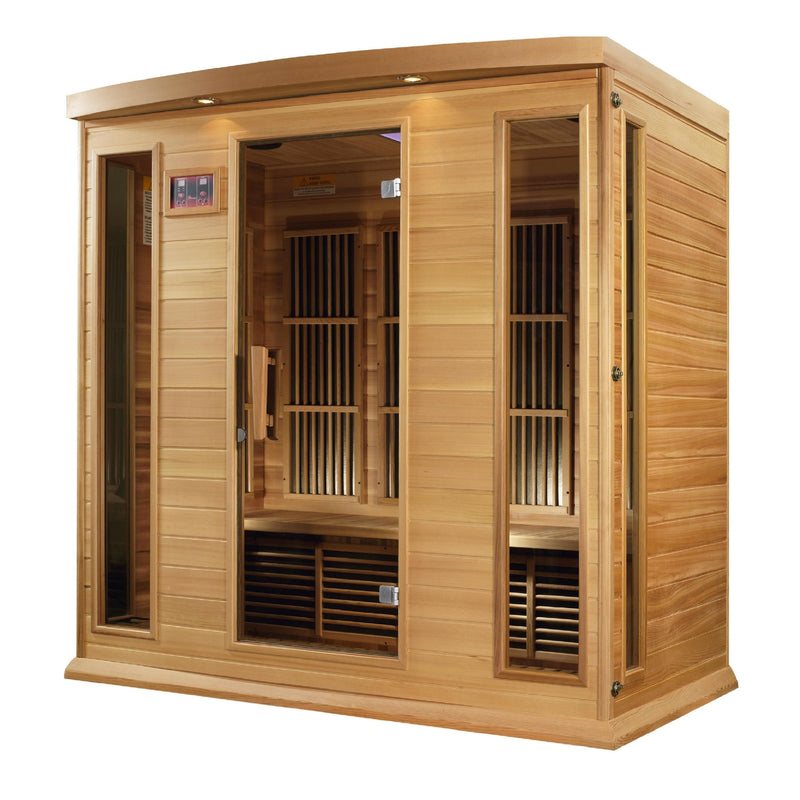 Maxxus 4-Person Low EMF (Under 8MG) FAR Infrared Sauna (Canadian Red Cedar) - MX-K406-01 CED