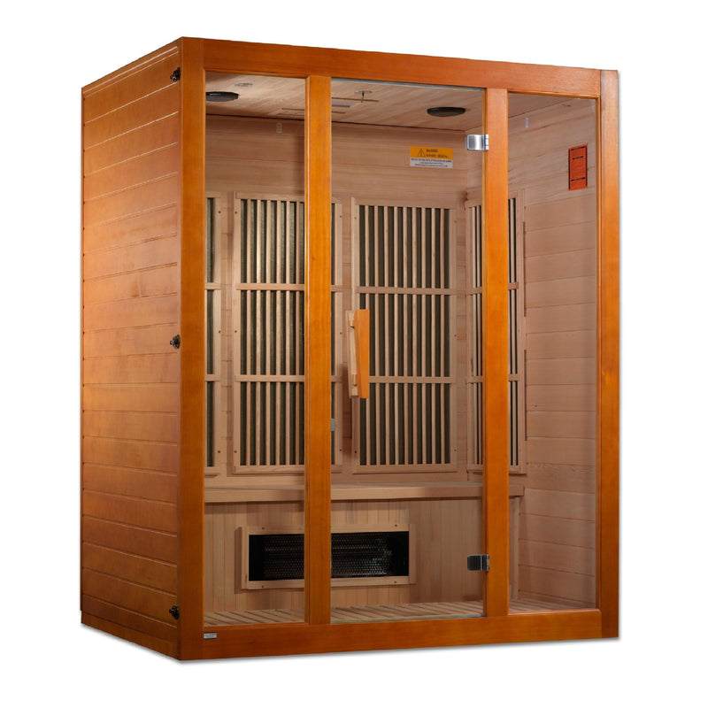 Maxxus Alpine 3-Person Low EMF (Under 8MG) FAR Infrared Sauna (Canadian Hemlock) -MX-J306-02S