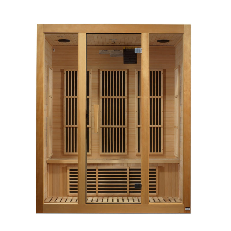 Maxxus Bellevue 3-Person Low EMF (Under 8MG) FAR Infrared Sauna (Canadian Hemlock) - MX-J306-01