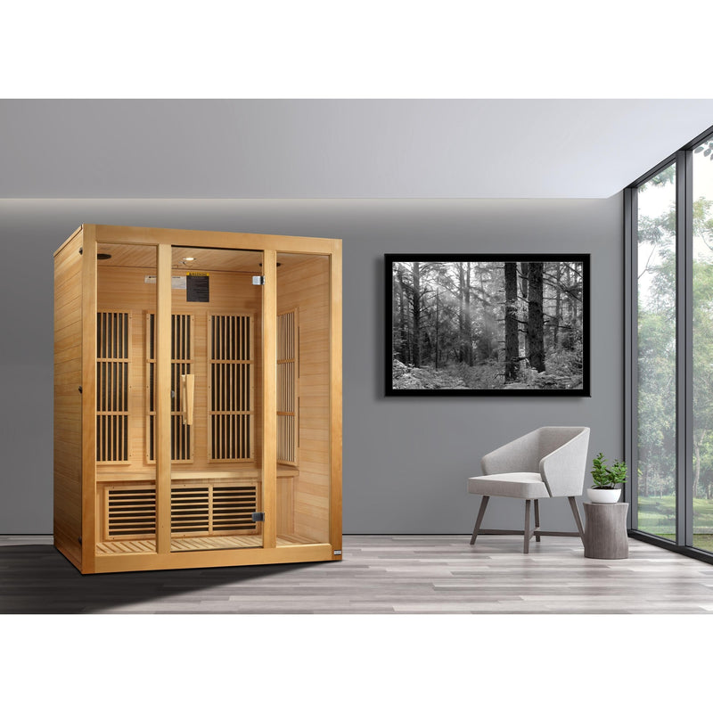 Maxxus Bellevue 3-Person Low EMF (Under 8MG) FAR Infrared Sauna (Canadian Hemlock) - MX-J306-01