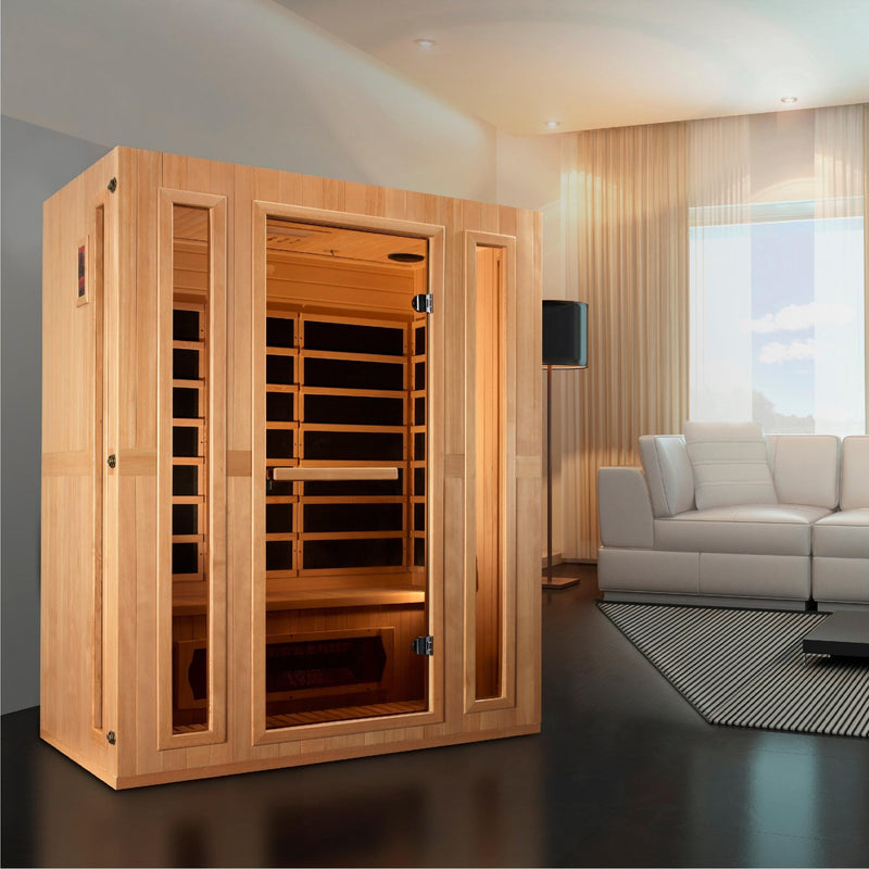 Maxxus Trinity 3-Person Low EMF (Under 8MG) FAR Infrared Sauna (Canadian Hemlock) - MX-LS3-01