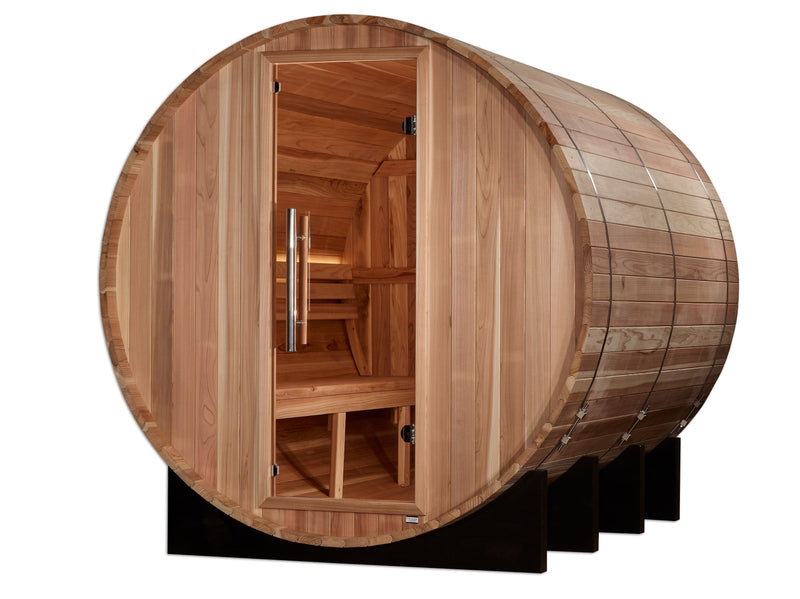 Golden Designs "Klosters" 6 Person Barrel Traditional Sauna - Pacific Cedar -  GDI-B006-01