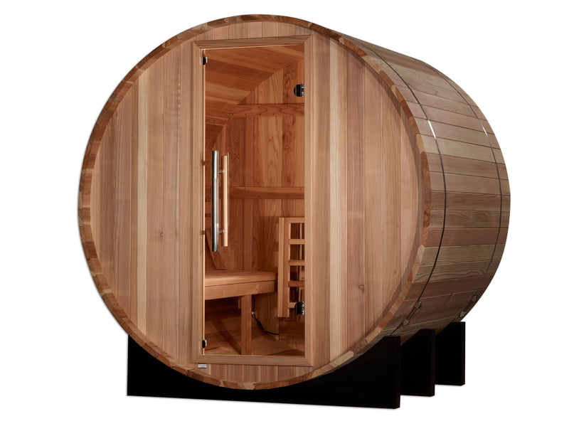 Golden Designs "St. Moritz" 2 Person Barrel Traditional Sauna - Pacific Cedar - GDI-B002-01