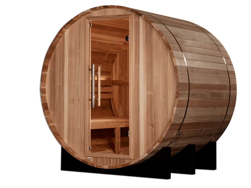 Golden Designs "St. Moritz" 2 Person Barrel Traditional Sauna - Pacific Cedar - GDI-B002-01