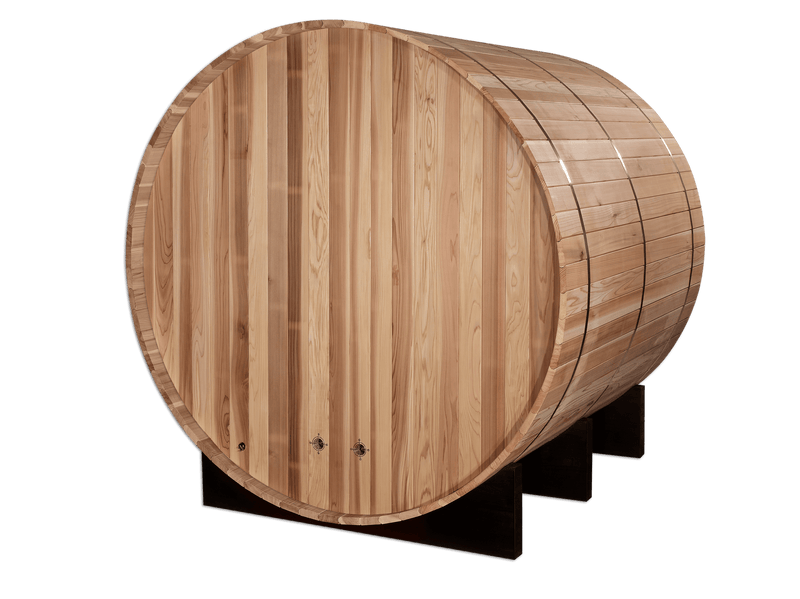 Golden Designs "Arosa" 4 Person Barrel Traditional Sauna - Pacific Cedar - GDI-B004-01