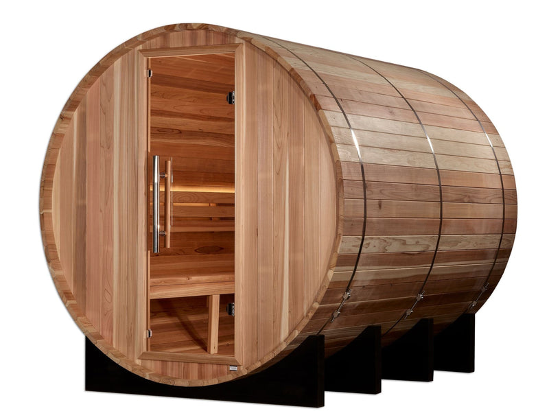 Golden Designs "Klosters" 6 Person Barrel Traditional Sauna - Pacific Cedar -  GDI-B006-01