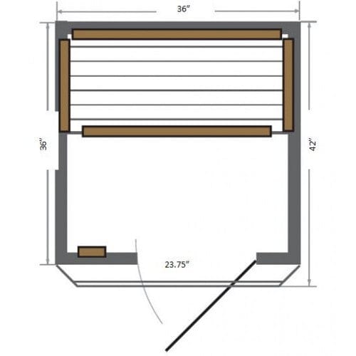 SunRay Sedona Low EMF Indoor 1-2 Person Far Infrared Sauna - HL100K