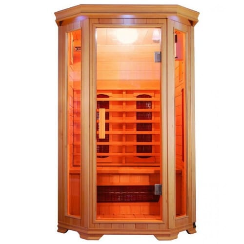 SunRay Heathrow Indoor 2 Person Far Infrared Sauna with Ceramic Heater - HL200W