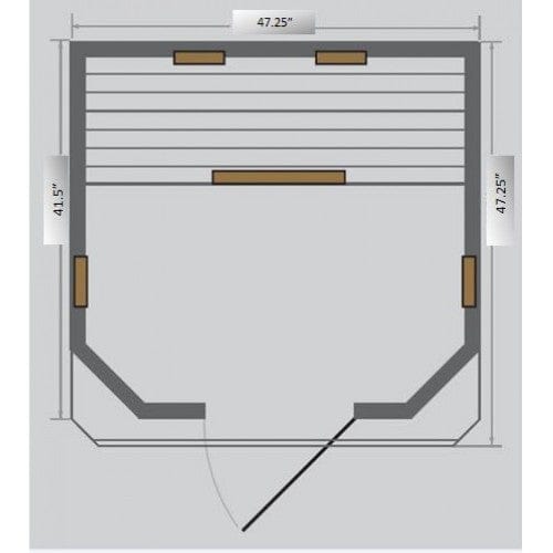 SunRay Heathrow Indoor 2 Person Far Infrared Sauna with Ceramic Heater - HL200W